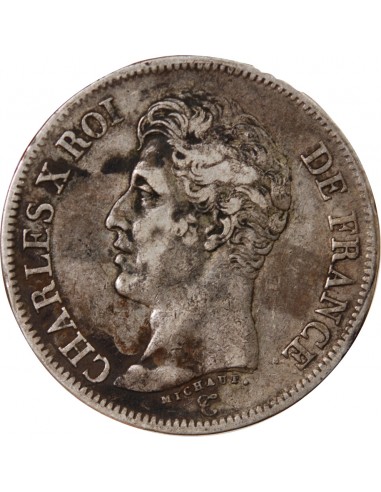 CHARLES X - 5 FRANCS ARGENT 1826 W LILLE