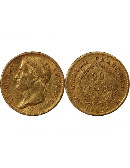 NAPOLEON Ier - 20 FRANCS OR 1812 L BAYONNE