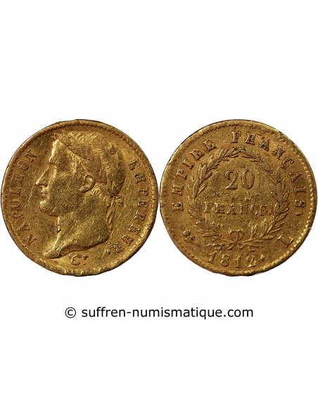 NAPOLEON Ier - 20 FRANCS OR 1812 L BAYONNE