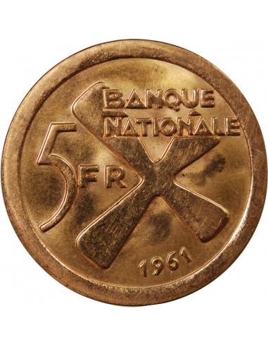 KATANGA - 5 FRANCS OR 1961 RARE