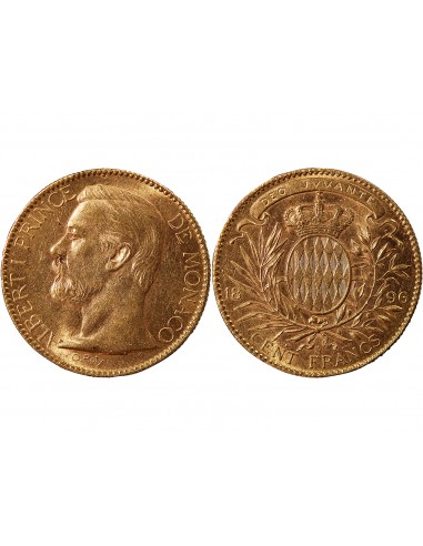 MONACO, ALBERT Ier - 100 FRANCS OR 1896 A PARIS