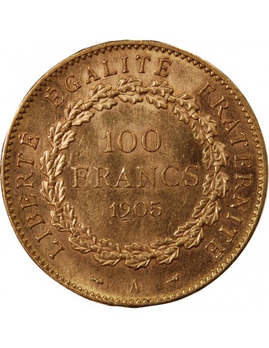 GENIE - 100 FRANCS OR 1905 "Dieu protège la France"﻿﻿