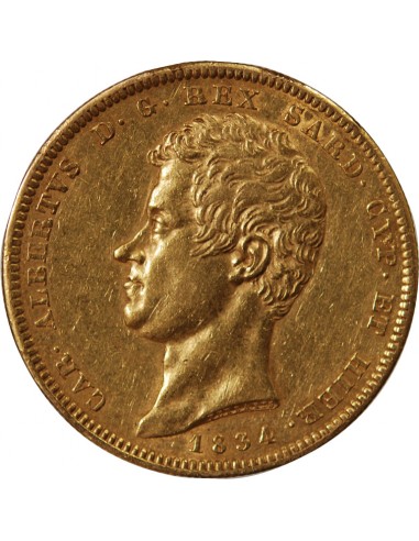 ITALIE, SARDAIGNE, CHARLES ALBERT - 100 LIRE OR 1834 TURIN