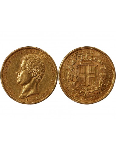 ITALIE, SARDAIGNE, CHARLES ALBERT - 100 LIRE OR 1834 TURIN