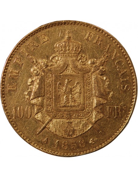 NAPOLEON III - 100 FRANCS OR 1858 A PARIS﻿
