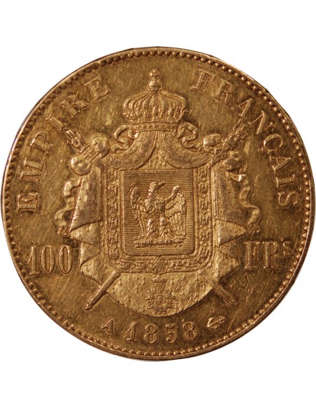 NAPOLEON III - 100 FRANCS OR 1858 A PARIS﻿