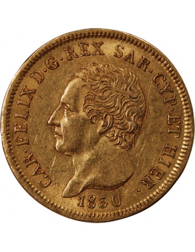 ITALIE, SARDAIGNE, CHARLES FELX - 80 LIRE OR 1830 GENES