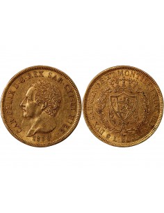 ITALIE, SARDAIGNE, CHARLES FELX - 80 LIRE OR 1830 GENES 2