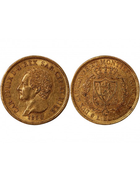 ITALIE, SARDAIGNE, CHARLES FELX - 80 LIRE OR 1830 GENES