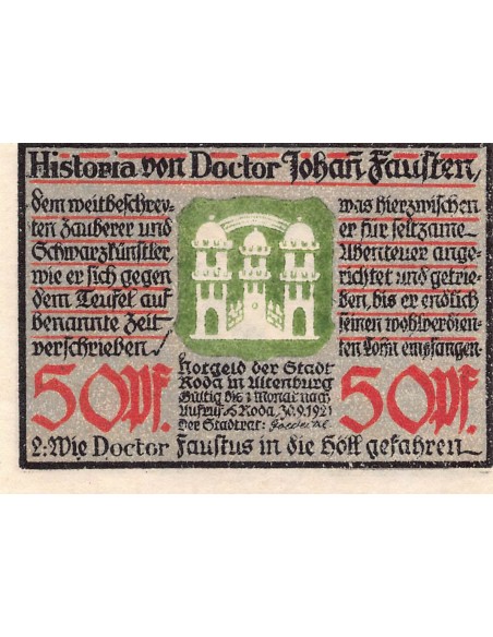 ALLEMAGNE, RODA - 50 PFENNIG 1921