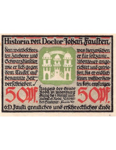 ALLEMAGNE, RODA - 50 PFENNIG 1921
