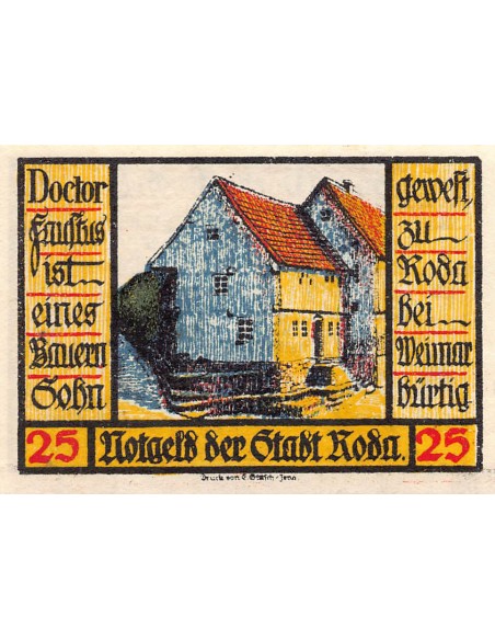 ALLEMAGNE, RODA - 25 PFENNIG 1921