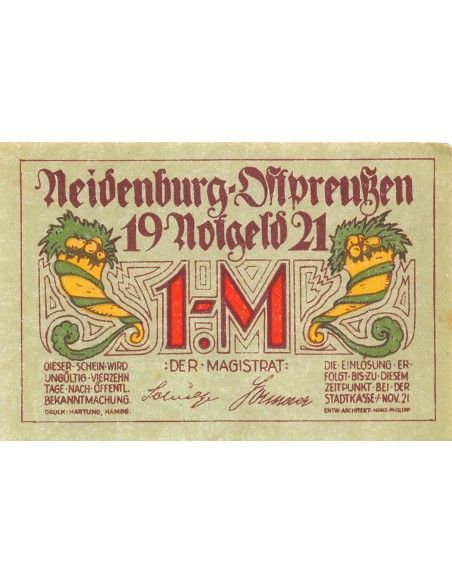 ALLEMAGNE, NEIDENBURG - 1 MARK 1921