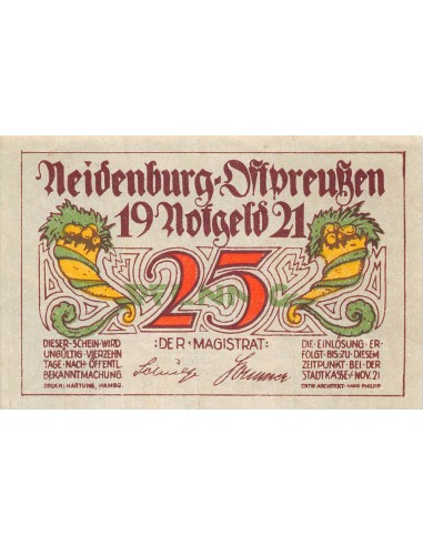 ALLEMAGNE, NEIDENBURG - 25 PFENNIG 1921