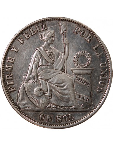 PEROU - 1 SOL ARGENT 1868 Y.B