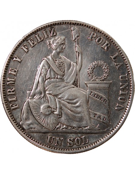 PEROU - 1 SOL ARGENT 1868 Y.B