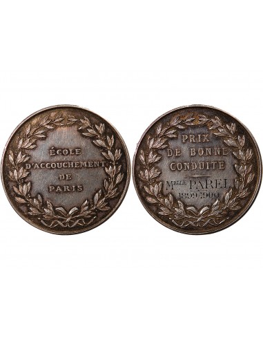 ECOLE D'ACCOUCHEMENT, PRIX DE BONNE CONDUITE - MÉDAILLE ARGENT 1900