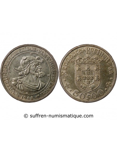 PORTUGAL - 50 ESCUDOS ARGENT 1968 - PEDRO ALVARES CABRAL