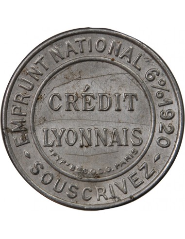 CREDIT LYONNAIS - MONNAIE-TIMBRE DE 5 CENTIMES 1920