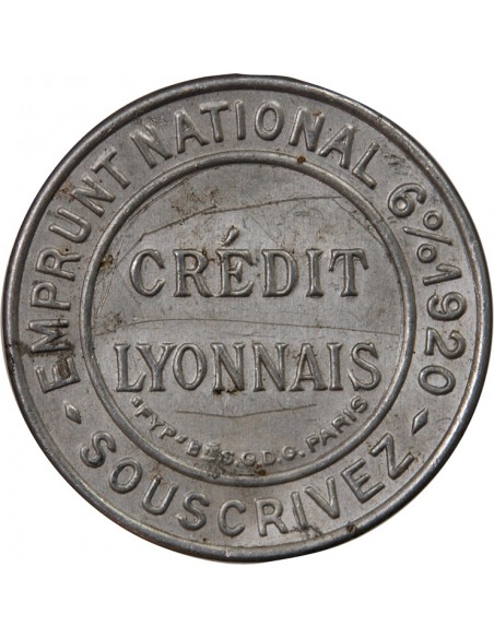 CREDIT LYONNAIS - MONNAIE-TIMBRE DE 5 CENTIMES 1920