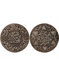 MAROC, ABD AL-AZIZ - 5 DIRHAMS ARGENT 1323 (1905) 2