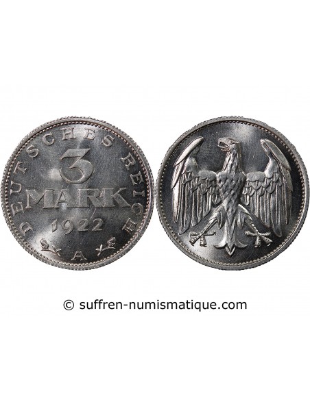 ALLEMAGNE - 3 MARK 1922 A BERLIN