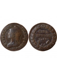 DUPRÉ - 5 CENTIMES AN 8. AA METZ 2