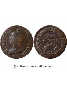 DUPRÉ - 5 CENTIMES AN 8. AA METZ