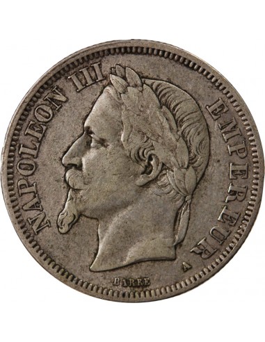 NAPOLEON III - 2 FRANCS ARGENT 1866 A PARIS
