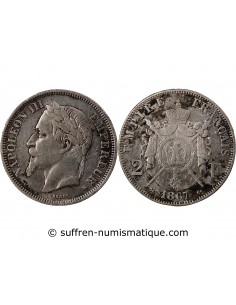 NAPOLEON III - 2 FRANCS ARGENT 1867 K BORDEAUX