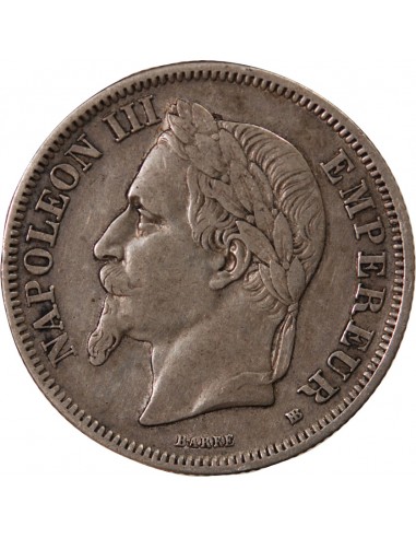NAPOLEON III - 2 FRANCS ARGENT 1866 BB STRASBOURG