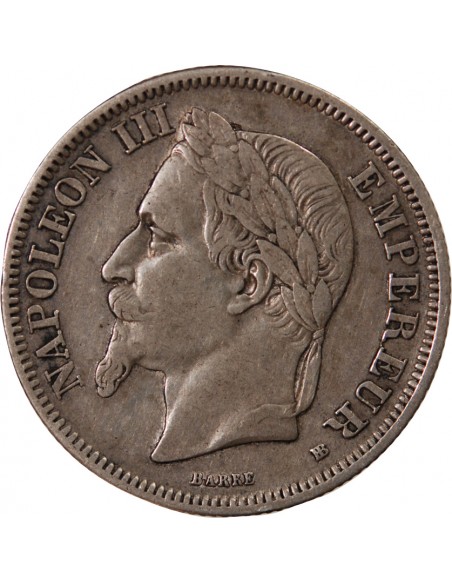 NAPOLEON III - 2 FRANCS ARGENT 1866 BB STRASBOURG