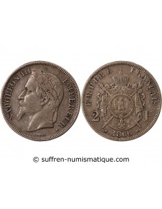 NAPOLEON III - 2 FRANCS ARGENT 1866 BB STRASBOURG