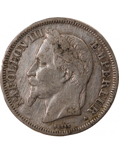 NAPOLEON III - 2 FRANCS ARGENT 1869 A PARIS