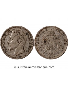 NAPOLEON III - 2 FRANCS ARGENT 1866 BB STRASBOURG