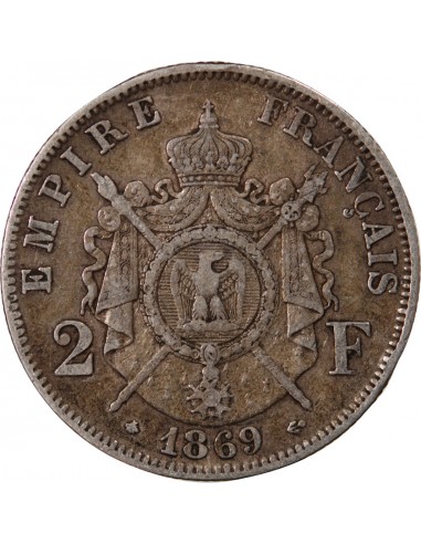 NAPOLEON III - 2 FRANCS ARGENT 1869 A PARIS