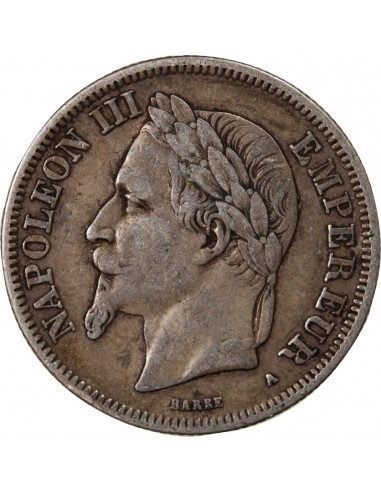 NAPOLEON III - 2 FRANCS ARGENT 1869 A PARIS