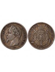 NAPOLEON III - 2 FRANCS ARGENT 1869 A PARIS 2