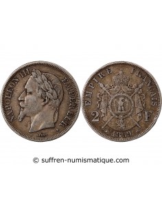 NAPOLEON III - 2 FRANCS ARGENT 1869 A PARIS
