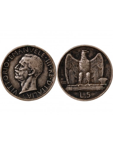 ITALIE, VICTOR-EMMANUEL III - 5 LIRE ARGENT 1927 R ROME