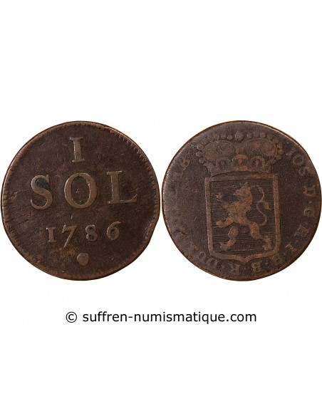 LUXEMBOURG, JOSEPH II - 1 SOL 1786