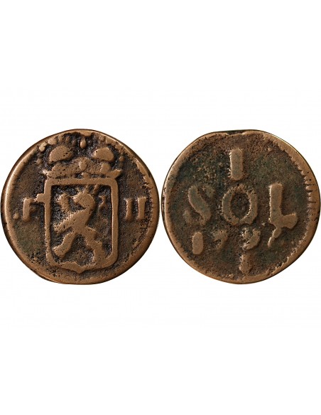 LUXEMBOURG, FRANCOIS II - 1 SOL 1795
