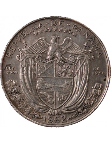 PANAMA - 1/2 BALBOA ARGENT 1962
