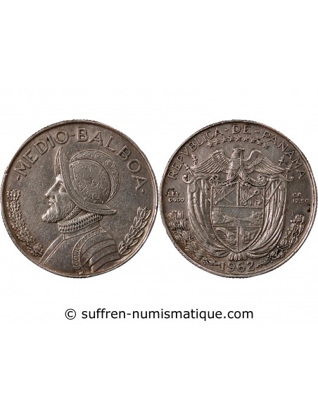 PANAMA - 1/2 BALBOA ARGENT 1962
