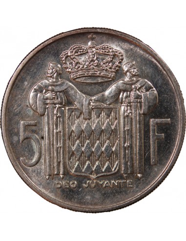 MONACO, RAINIER III - 5 FRANCS ARGENT 1966