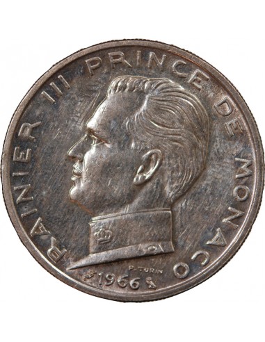 MONACO, RAINIER III - 5 FRANCS ARGENT 1966