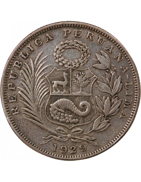 PEROU - 1/2 SOL ARGENT 1929 LIMA
