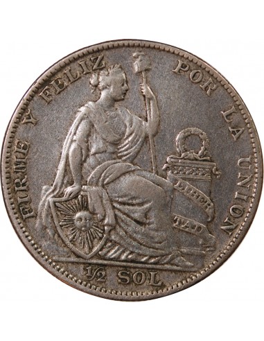 PEROU - 1/2 SOL ARGENT 1929 LIMA