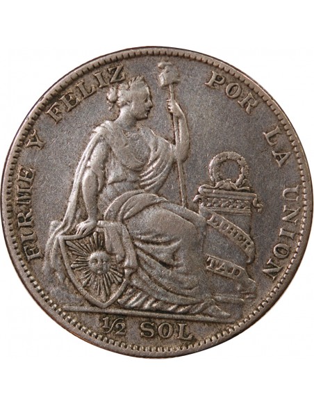 PEROU - 1/2 SOL ARGENT 1929 LIMA