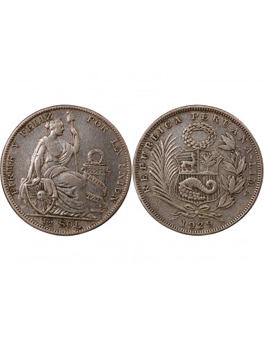 PEROU - 1/2 SOL ARGENT 1929 LIMA
